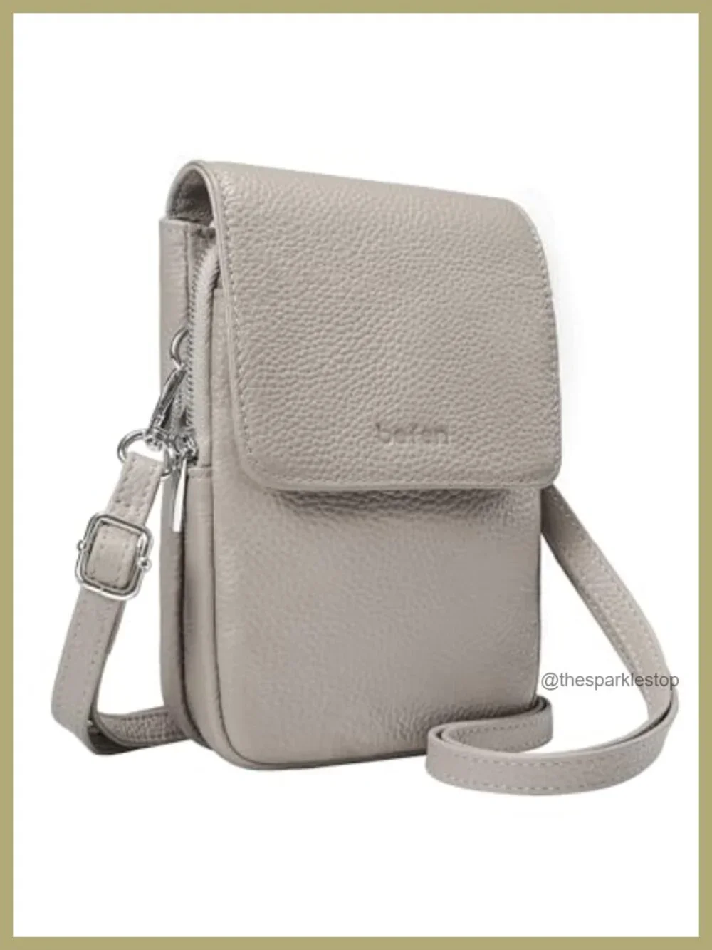 Genuine Leather Crossbody Bag with RFID Blocking Wallet, Phone Purse